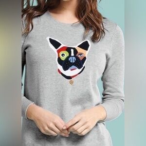 Lisa Todd Frenchie French Bull Dog abstract cotton sweater